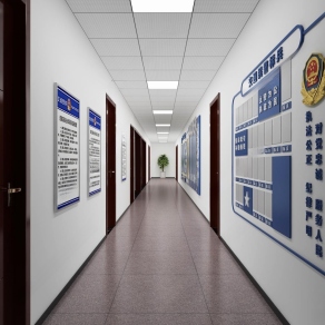 现代公安局过道3D模型下载